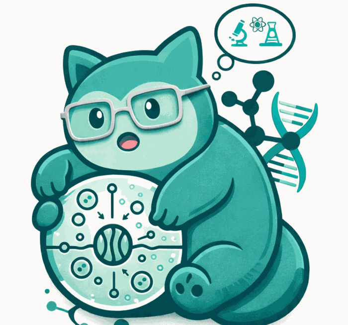 LIBNM — mascote cientista com placa de Petri